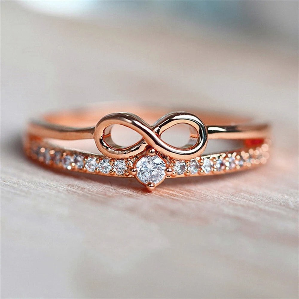 Vintage Rose Gold Infinity Ring-Mialla Jewelry