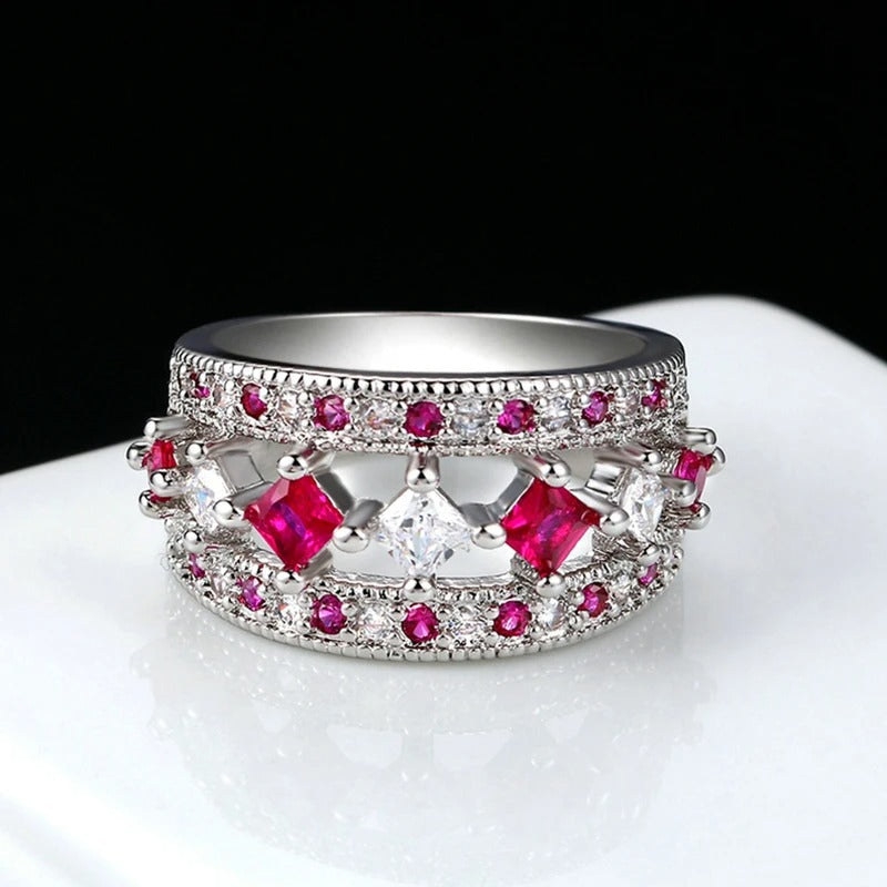 Vintage Pink Zirconia Cocktail Ring-Mialla Jewelry