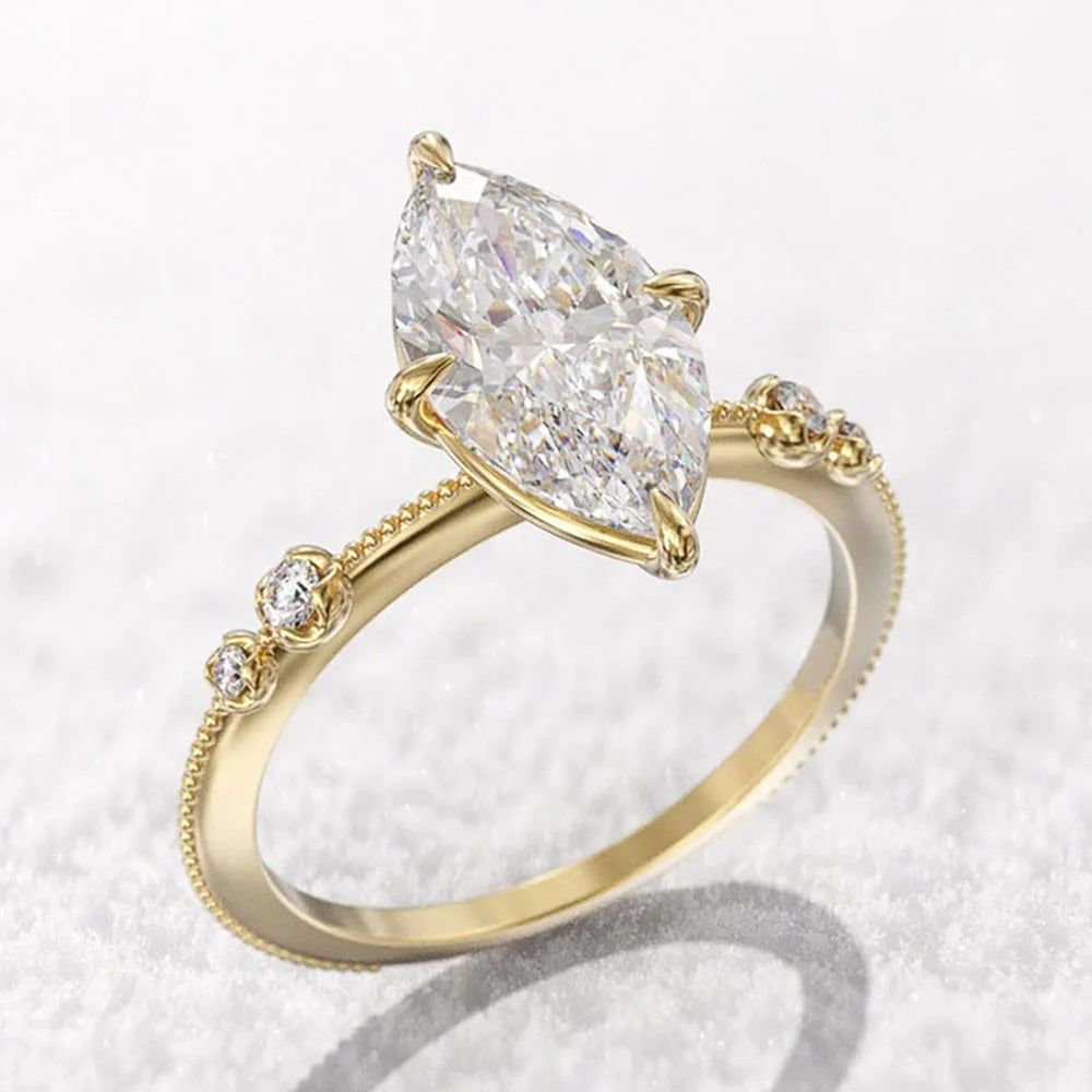 Vintage Gold Elegant Diamond Ring-Mialla Jewelry