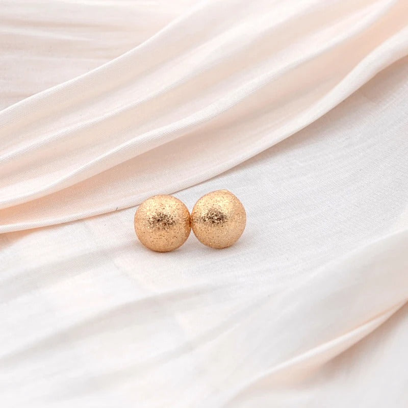 Gold Half-Round Vintage Earrings-Mialla Jewelry