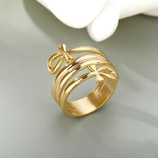 Gold Open Loop Faith Ring-Mialla Jewelry