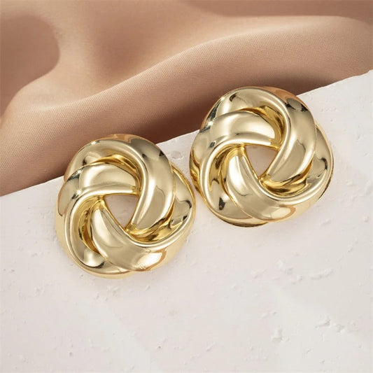 Timeless Gold Twisted Knot Earrings-Mialla Jewelry
