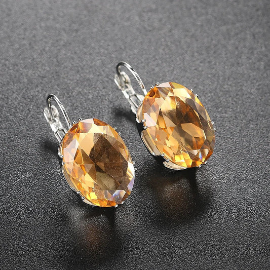 Vintage Gold Oval Earrings-Mialla Jewelry