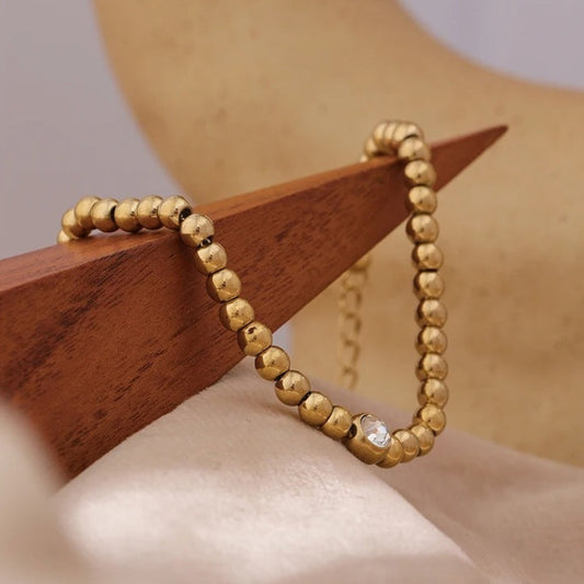 Vintage Gold Beaded Crystal Bracelet-Mialla Jewelry