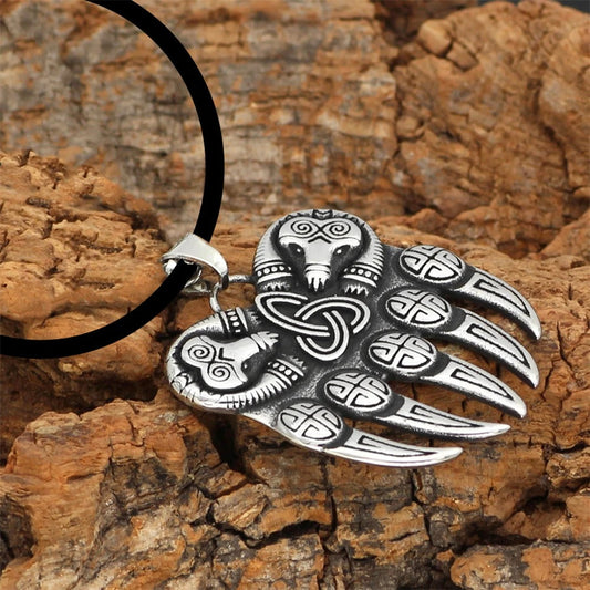 Silver Nordic Claw Amulet Necklace-Mialla Jewelry