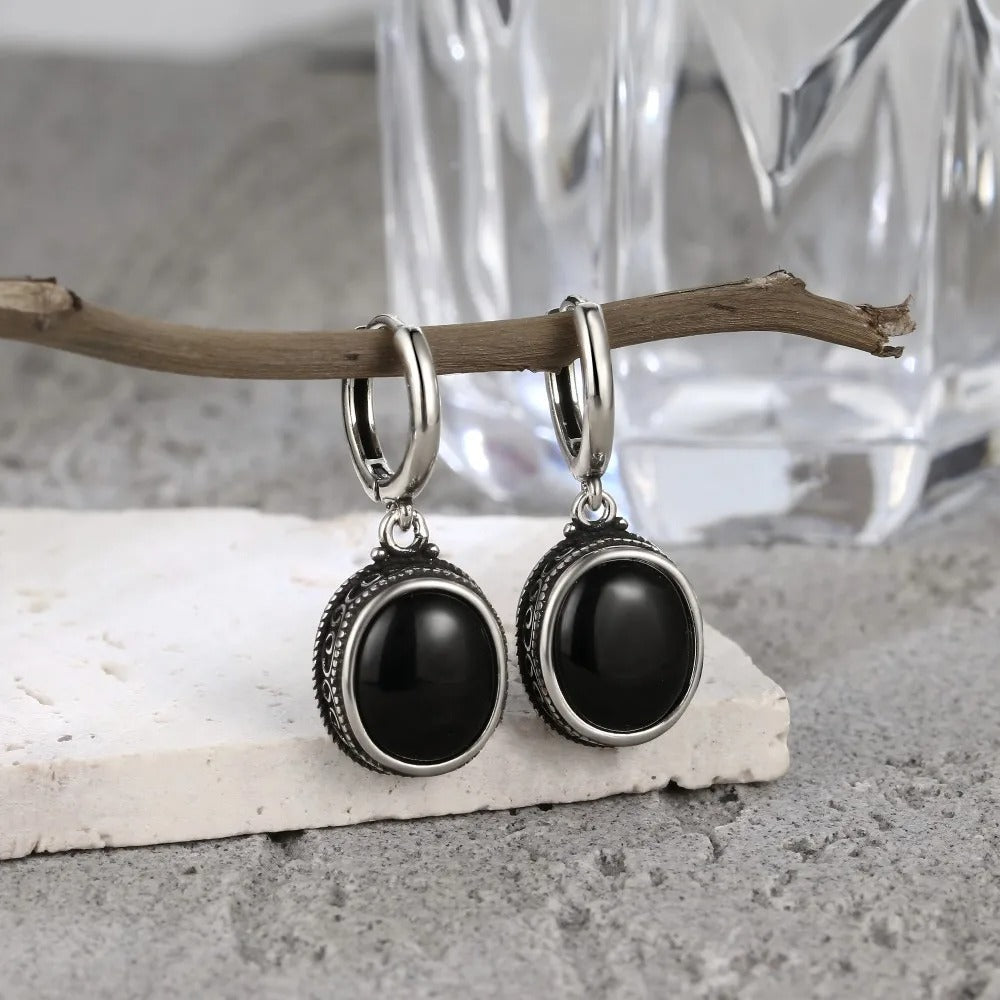 Vintage Midnight Charm Earrings-Mialla Jewelry