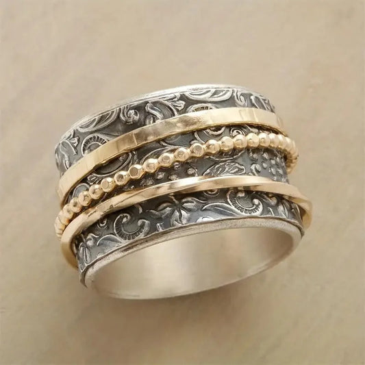 Vintage Baroque Pattern Spinner Ring-Mialla Jewelry
