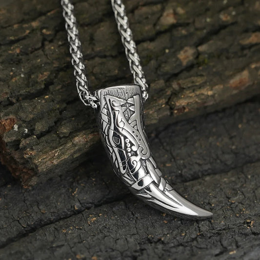 Silver Nordic Beast Fang Necklace-Mialla Jewelry