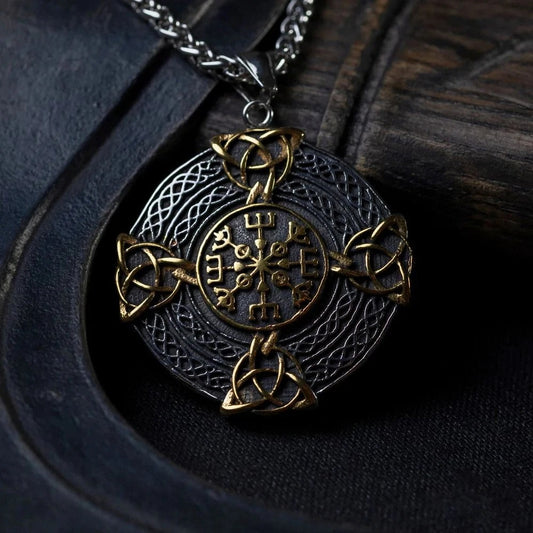 Gold & Silver Viking Protection Symbol Necklace-Mialla Jewelry
