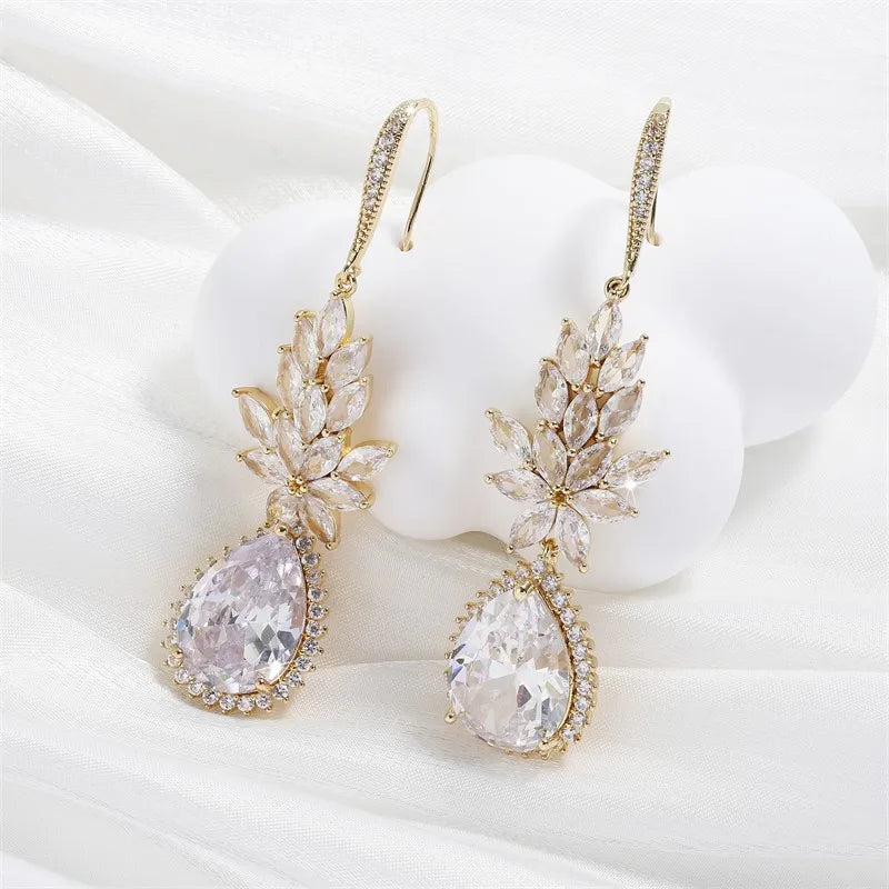 Gold Vintage Glamour Dangle Earrings-Mialla Jewelry
