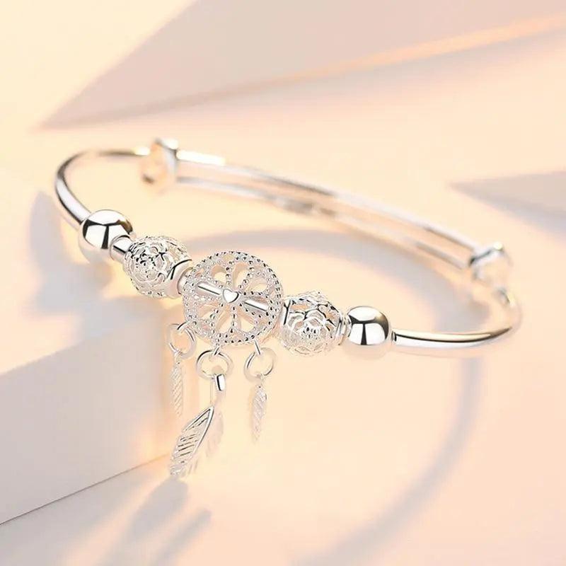 925 Silver Adjustable Dreamcatcher Bracelet-Mialla Jewelry